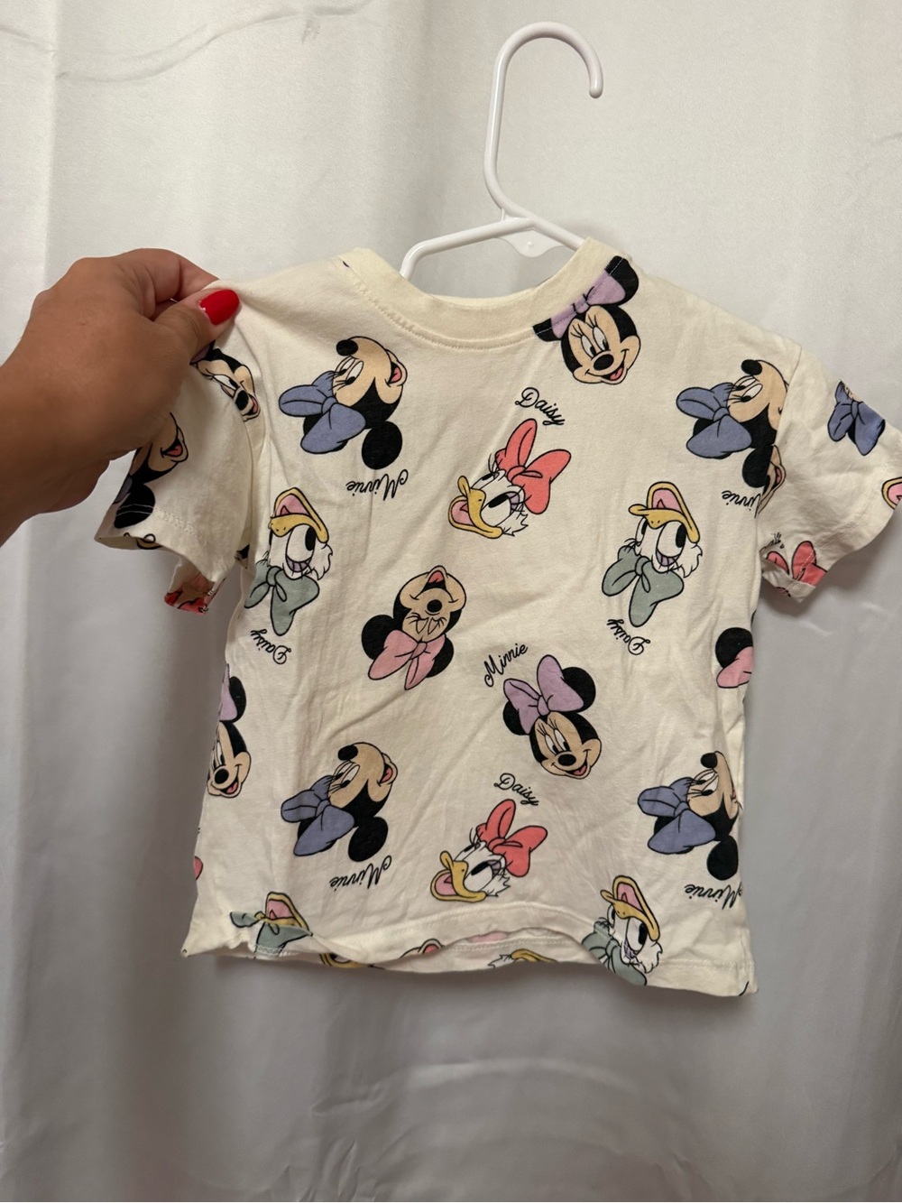 H&M Cream Minnie & Daisy All-Over Character Tee with Pastel Bows